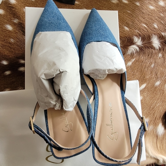 Anthropologie Guilhermina Slingback Kitten Heel in Denim - Picture 3 of 13